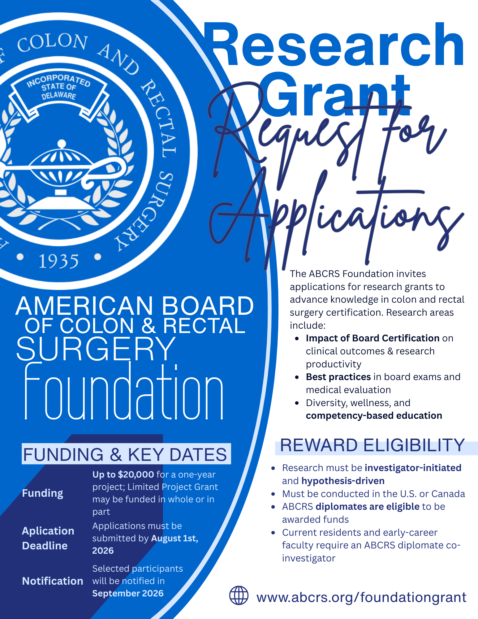 BACRS Foundation Request for Applications Poster